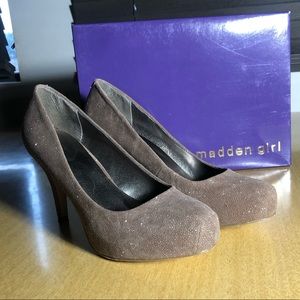 Madden Girl Taupe Sparkle Heels